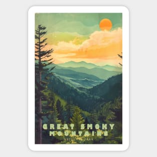 Great Smoky Mountains national park travel poster Sticker